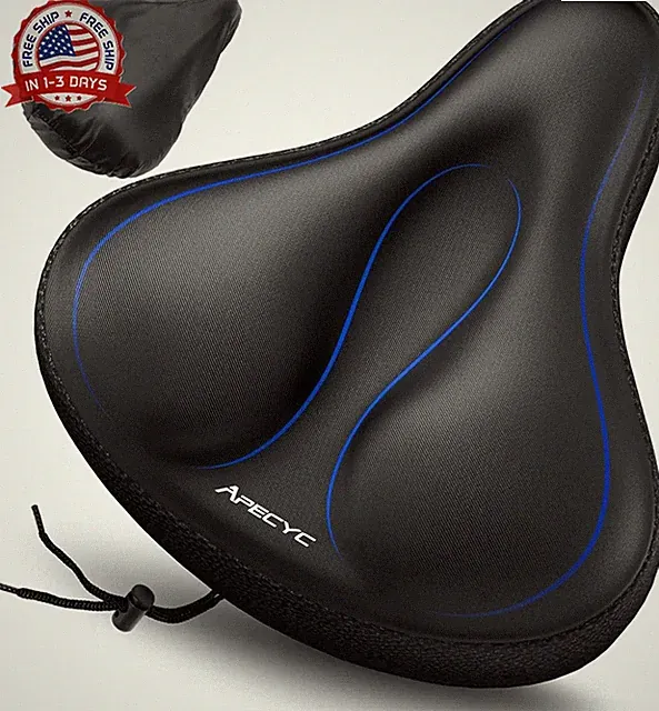 APECYC Bike Seat Cushion Gel Padded Saddle Cover for Men Women - Extra Padding S