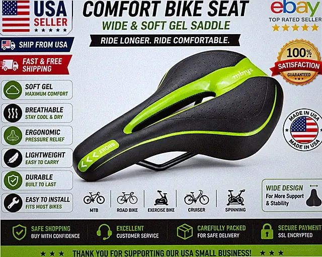 Bike Saddle Seat Comfortable Thickness Padding,Colour Hollow Pad Breathable Fit