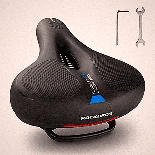 Bike Seat Cushion for Men Women with Dual Shock Absorbing Ball Memory Blue