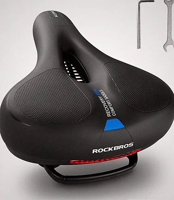 Bike Seat Cushion with Dual Shock Absorbing Ball Memory Foam, Ergonomic Saddle