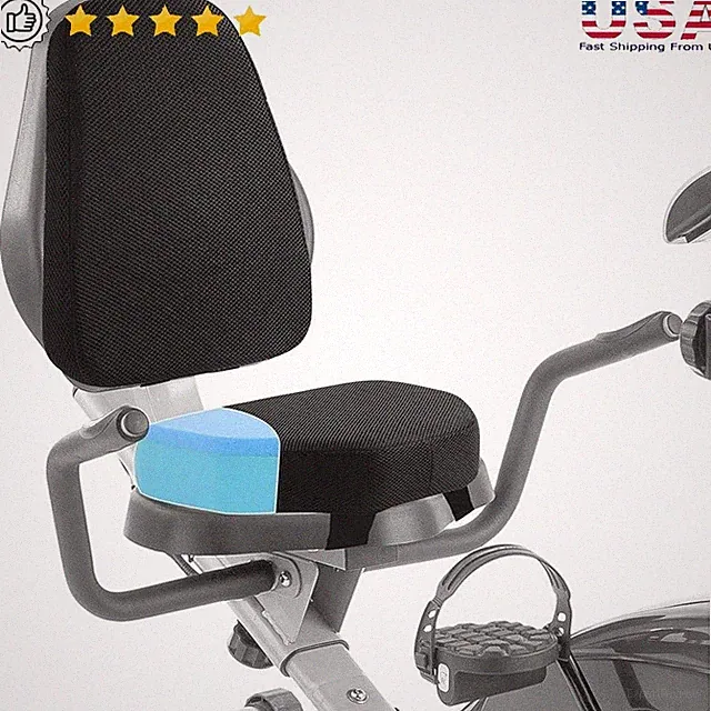 Extra Thick Seat Cushion W/ Lumbar Support Recumbent Bikes Anti Slip Foam New