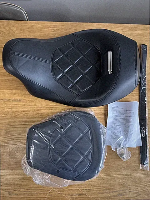 Low-Profile Rider Driver Passenger Pillion Seat Set Fits for Harley Touring Road