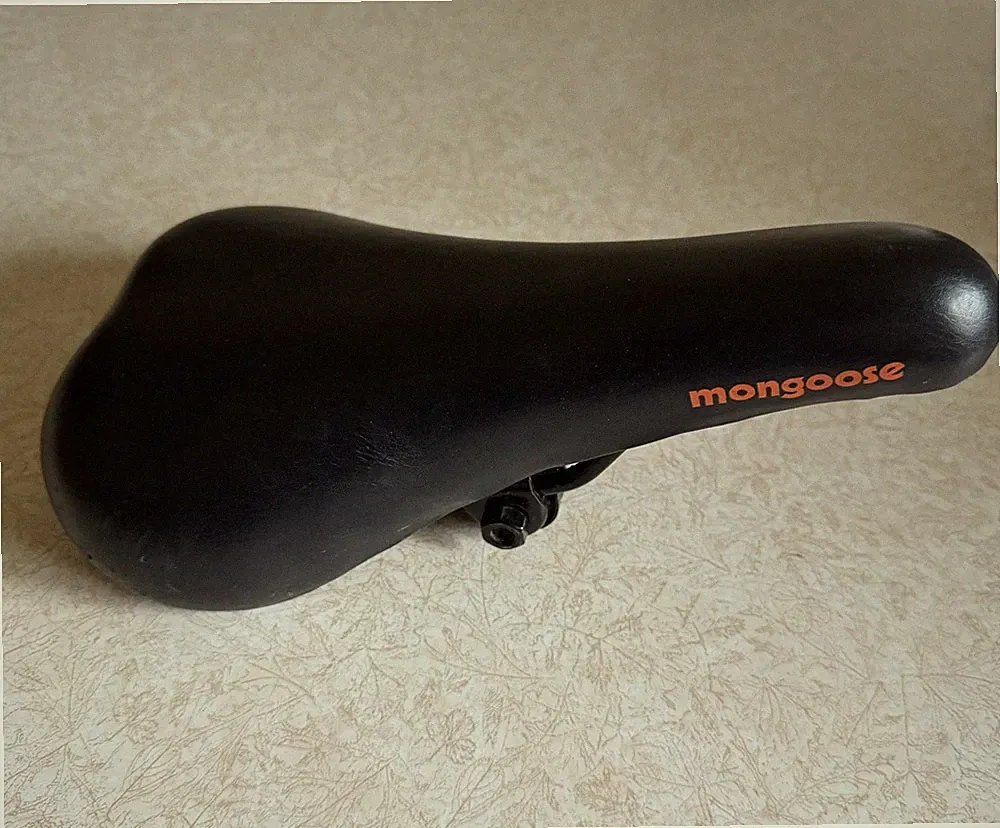 Mongoose Padded Bicycle Seat/Saddle, Black Polyurethane Foam