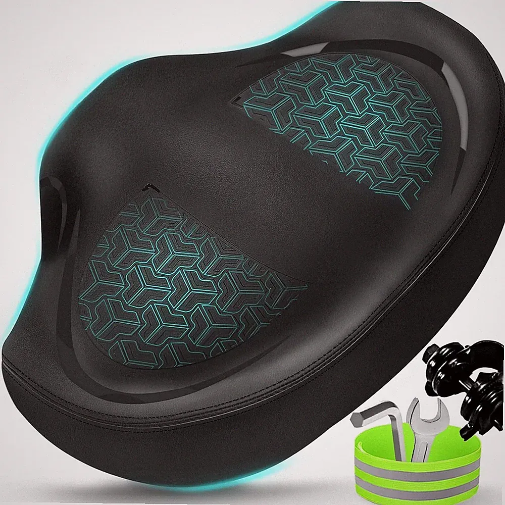 Noseless Bike Seat Cushion for Men & Women - Extra Padding & Comfort Wide Bicycl