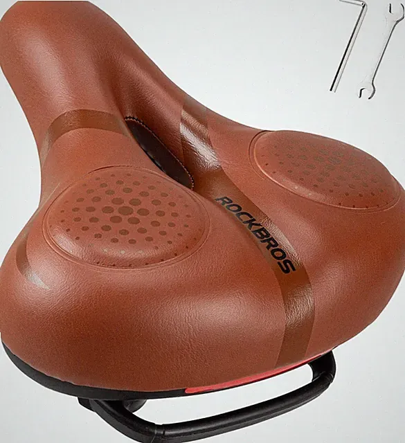 ROCKBROS Bike Seat Comfort Wide Gel Padded Bicycle Saddles Breathable Waterproof
